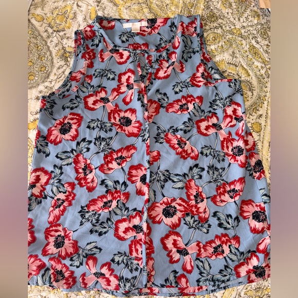 Tops - Sleeveless Floral Top